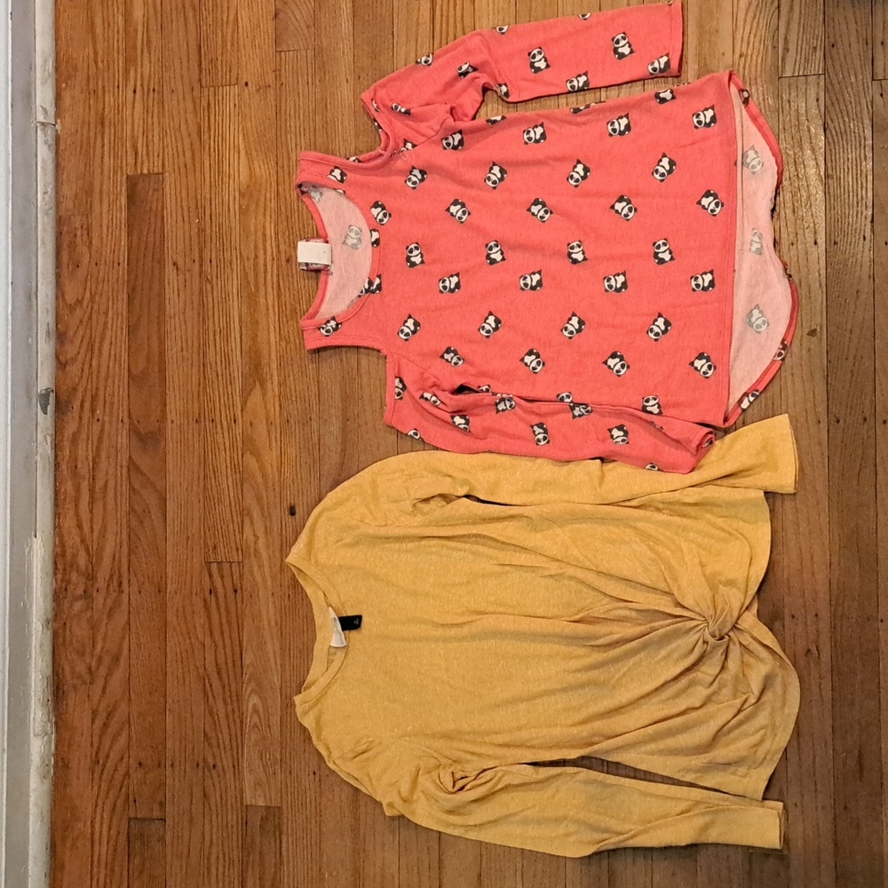 Two girls long sleeve shirts